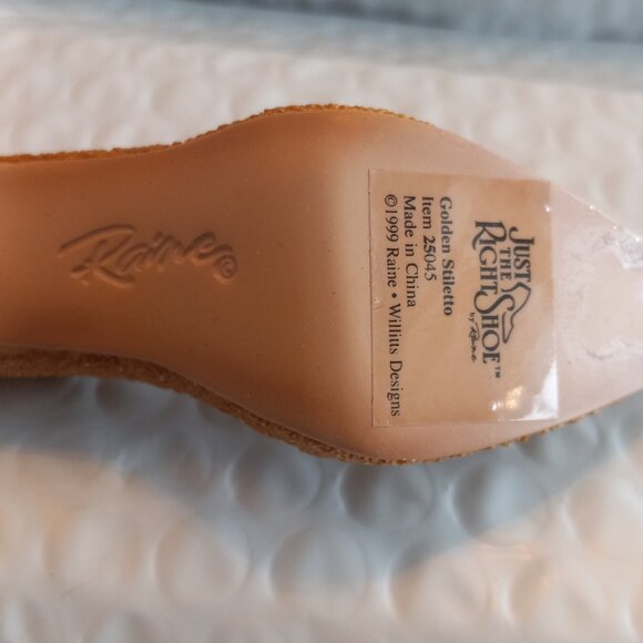 Just The Right Shoe By Raine Gold Stiletto Mini Figurine 25016 - Picture 6 of 8